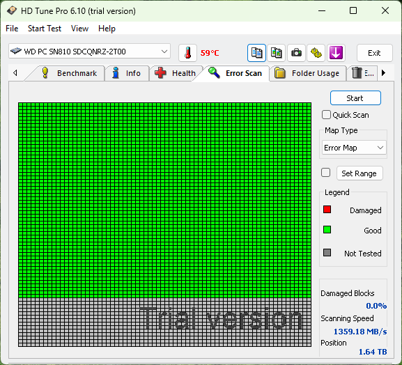 drive scan results in hd tune pro